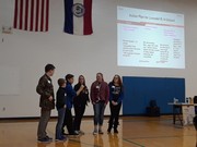 Students presenting at summit